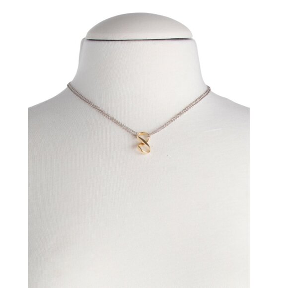 MIA FIORE  Italy 14kt Gold And Sterling Silver Infinity Necklace - Picture 2 of 2